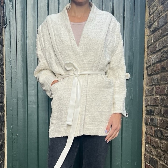 IRO Paris cream cotton tweed boucle belted Ankyl jacket - size FR 36 (US 6) - Picture 3 of 12